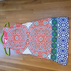 London Times colorful printed shift dress